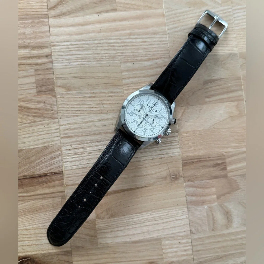Links of London Chronograph Luxury Men’s Watch Stainless Case White Dial NWOT